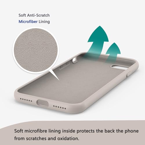 Image of iPhone SE /8 /7 Case Silicone,Soft Microfiber Lining(Rock ash)