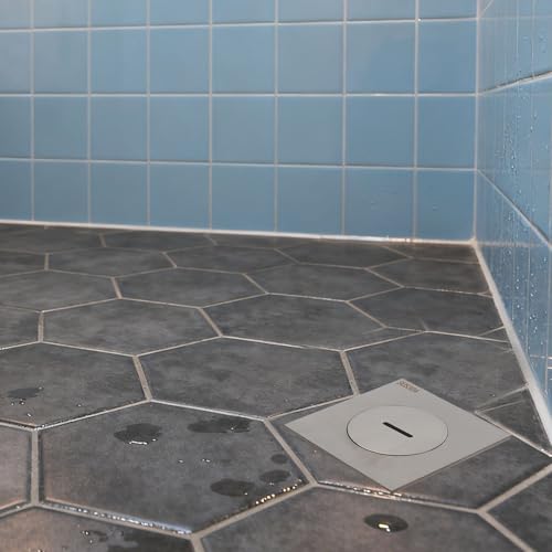 Tapón de limpieza para piso cuadrado de acero inoxidable 304, 10x10 cm, con tapa ranurada para mantenimiento de tuberías de desagüe, compatible con diámetros de instalación de 75-90 mm y profundidad ≥50 mm, diseño antiolor miniatura 6
