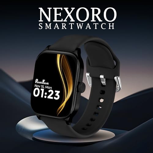Image of PunnkFunnk Nexoro 2.01 inch Smartwatch for Men & Women Bluetooth Call, Heart Rate, SpO2, Sleep & 100+ Sports Modes, IP68 Waterproof, Compatible with Android & iPhone (Black)