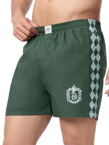 Image of The Souled Store Official Stranger Things: Hawkins Mens and Boys Regular fit Graphic Printed Cotton Green Color Men Boxer Shorts