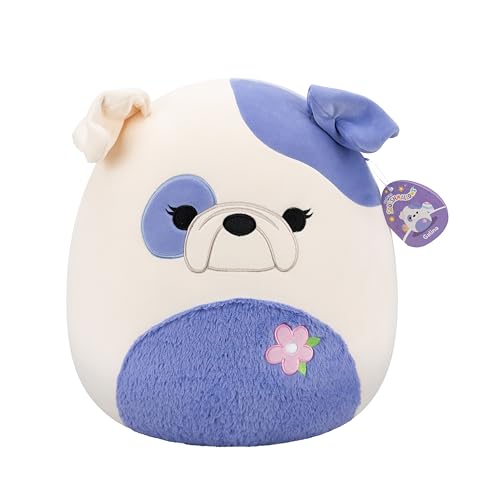 Squishmallows Original 14in Galina The Cream and Periwinkle Bulldog – Official Jazwares Easter Plush (Large)