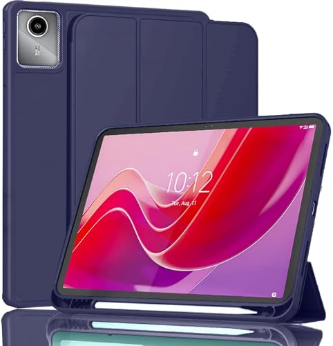 Image of Compatible for Lenovo Tab M11 Case with Pen Holder, Smart Flip Cover with Auto Sleep /Wake, Trifold Stand Protective Cover for Lenovo Tab M11 11 inch Tablet (Blue)