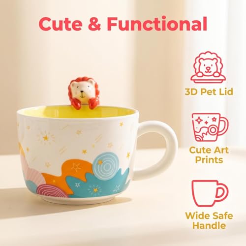 Taza de Cerámica con León 3D 12 oz miniatura 4