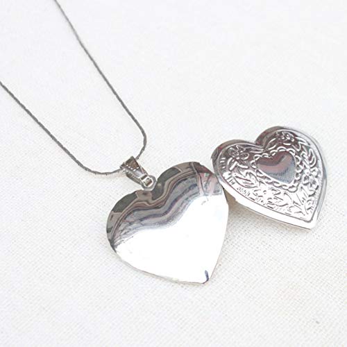 Preisvergleich Produktbild NEGJSDFG Halskette Romantische Bilderrahmen Charme Herz Medaillon Foto Anhänger Halskette für Frauen Schmuck Halskette, Mode Frauen Anhänger Halskette