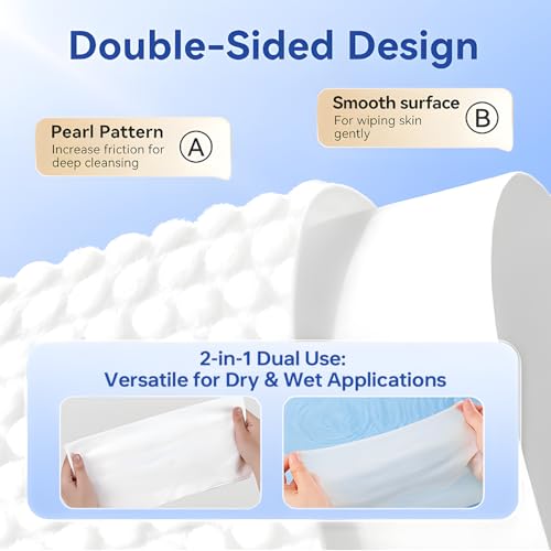 Image of Disposable Face Towels 600 Count, Ultra Soft & Thick Facial Towels for Sensitive Skin, Biodegradable & Lint-Free Makeup Remover Dry Wipes, Multi-Purpose Cleansing Towelettes for Face Wipes
