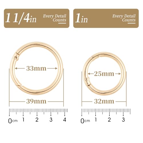 Image of DEVPSISR 15pcs Trigger Spring O Rings Round,Metal Keychain Ring Round Carabiner Clips for Keyrings Buckle, Bags,Purses
