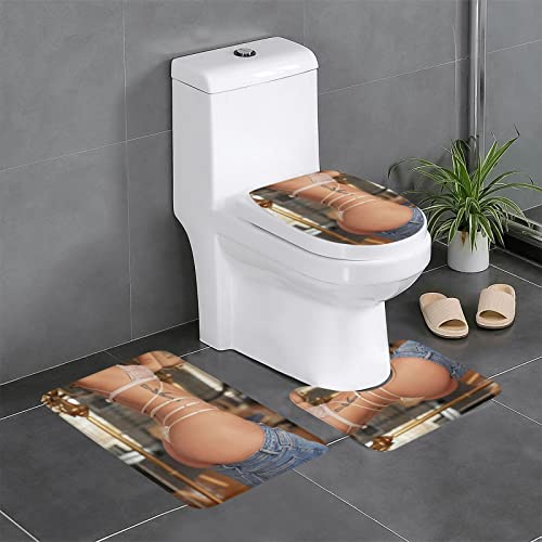 Badematten Set 3 Teilig,Toilettenmatte Set,3Er Badgarnitur Badezimmer Matte Set Dusch Bade Matte Vorleger Teppich 3D… – Bild 7