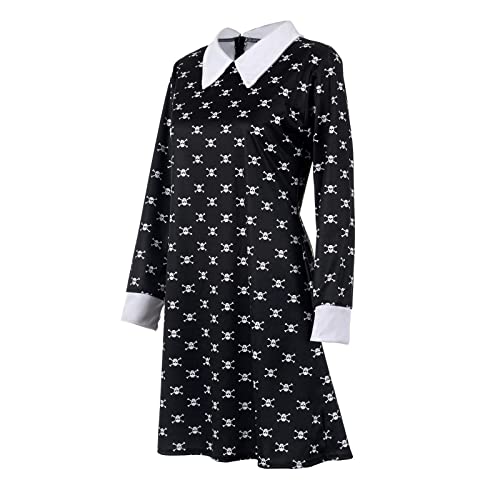 Disfraz negro con calavera para niñas talla Small miniatura 2