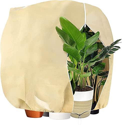 TTBAODAN Winterabdeckung für Palmen, Winterschutz für Pflanzen 120 x 180 cm, Pflanzenschutz Winter Frostschutzvlies mit Reißverschluss Kordelzug Cover