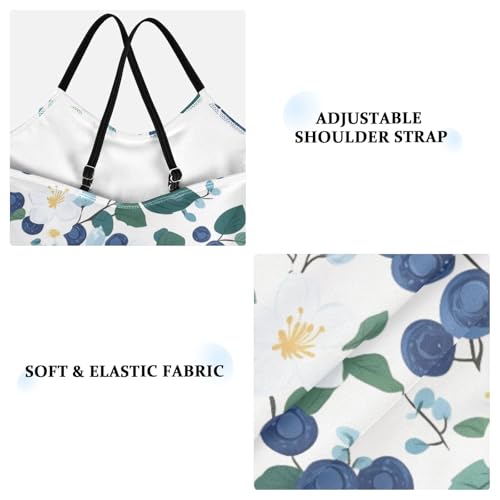 Blueberries White Flowers5 Girls One Piece Swimsuit Beach Swimwear 208609773