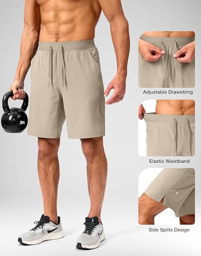 Image of Soothfeel Men's Running Shorts with Zipper Pockets 9 inch / 7 inch / 5 inch Quick Dry Eight Basketball Gym Workout Athletic Shorts