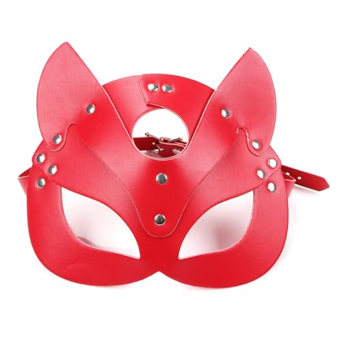 ZYMIADOU Ajuste flexible de piel sintética para bailes de máscaras, diseño elegante de Catwomen, fiesta temática para cosplay, eventos, bailes de máscaras transpirables para mujer