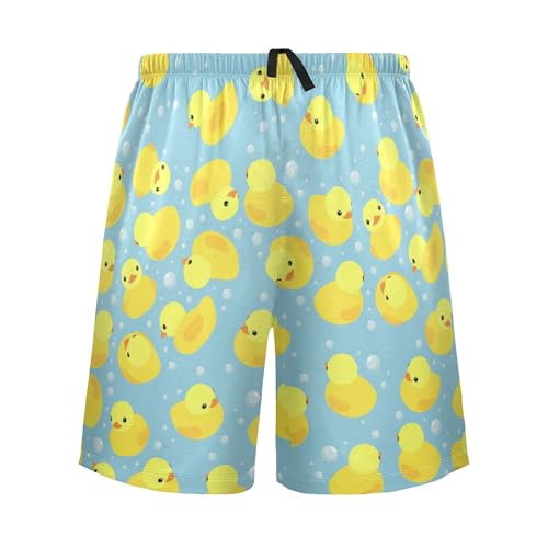 Men's Pajama Shorts Sleep Drawstring Short Pajama Pant Lounge Wear PJ Bottoms with Pockets