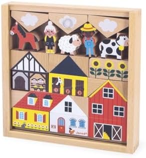 Janod Set de 34 cubes en bois Campagne, vue 4