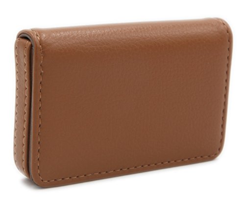 Image of RFID Blocking Wallet - Minimalist Leather Business Credit Card Holder with Magnetic, Light Coffee, Small