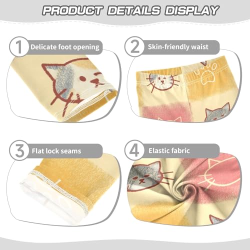 Cats and Paw Girls Leggings,Workout Leggings for Girls Toddler Athletic Legging Size for 3-10T3