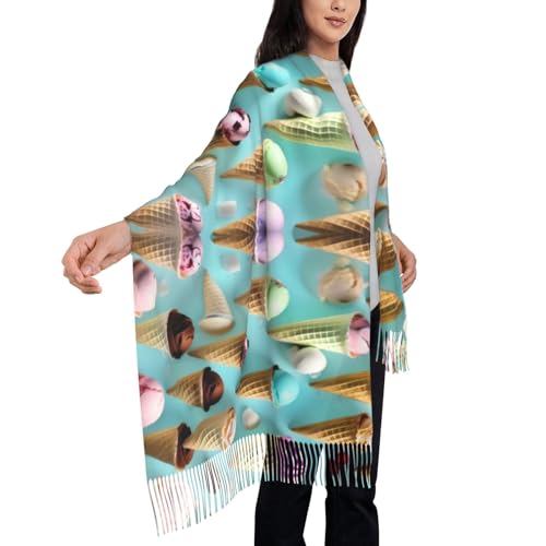 Ice Cream Cones Tassel scarf wraps women's shawl wraps men's scarf comfortably warmth costume4