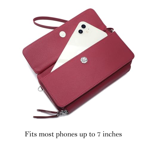 Image of Lanyani RFID Crossbody Wallet Wristlet Purse with Phone Pocket For Women Vegan Leather