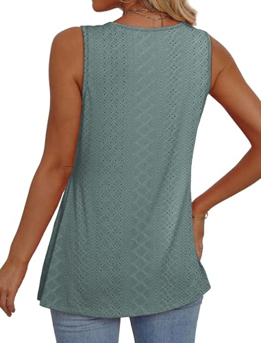 Image of OFEEFAN Womens Tank Tops 2025 Flowy Peplum Tops for Women Dressy Sleeveless V Neck Babydoll Tank Tops