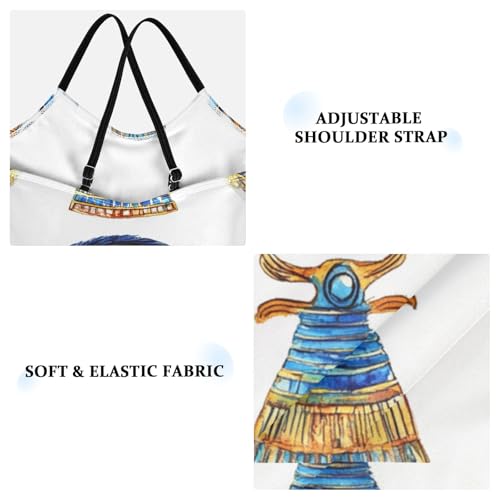 Pigsaly Girls One Piece Swimsuits Watercolor Egyptian Blue Evil Eye Kids Cross Back Swimwear Beach Sport Bathing Suit 3T3