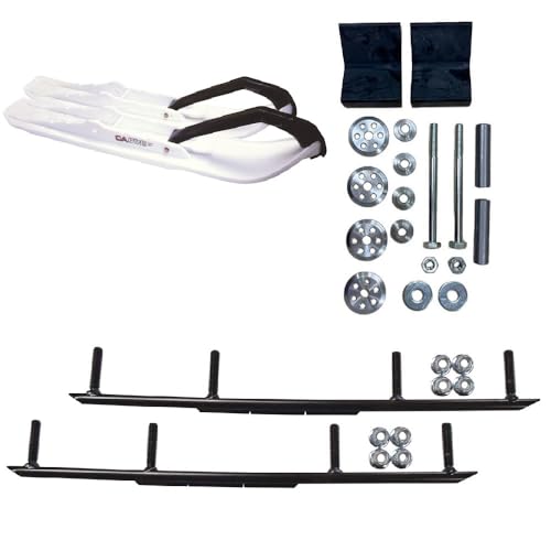 C&A Pro White XCS Snowmobile Skis w/ 6