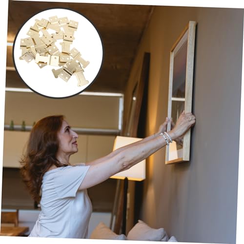 Image of DOITOOL 25pcs Metal Picture Frame Hangers with Hooks Durable Wall Brackets for Easy Picture Hanging for Home Decor DIY Enthusiasts and Art Displays