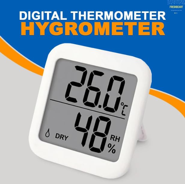 Image of FreshDcart Digital Thermo Hygrometer - Accurate Indoor Thermometer with Humidity Gauge for Home, Office, Greenhouse, Baby Room - Monitor Temperature and Humidity Levels