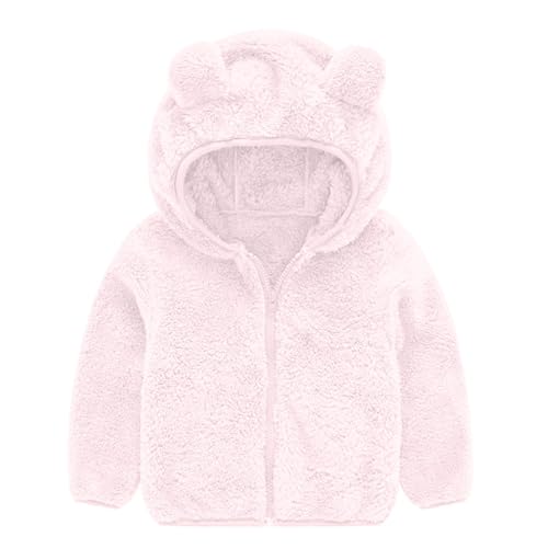 Unisex Boys Girls Sherpa Winter Coat Baby Zip Up Plush Thick Warm Hoodie Fluffy Fuzzy Jacket Outwear with Ears