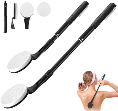 Lotion Applicator for Back, 25.7'' Long Handle Back Lotion Applicator, Easy Reach and Washable, Suitable for Use by Men and Women