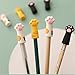6Pieces Cartoon Cats Claw Pencil Caps Chewing-Proof Silicone Pencil Tip Protector Covers for Kid Student Class Reward