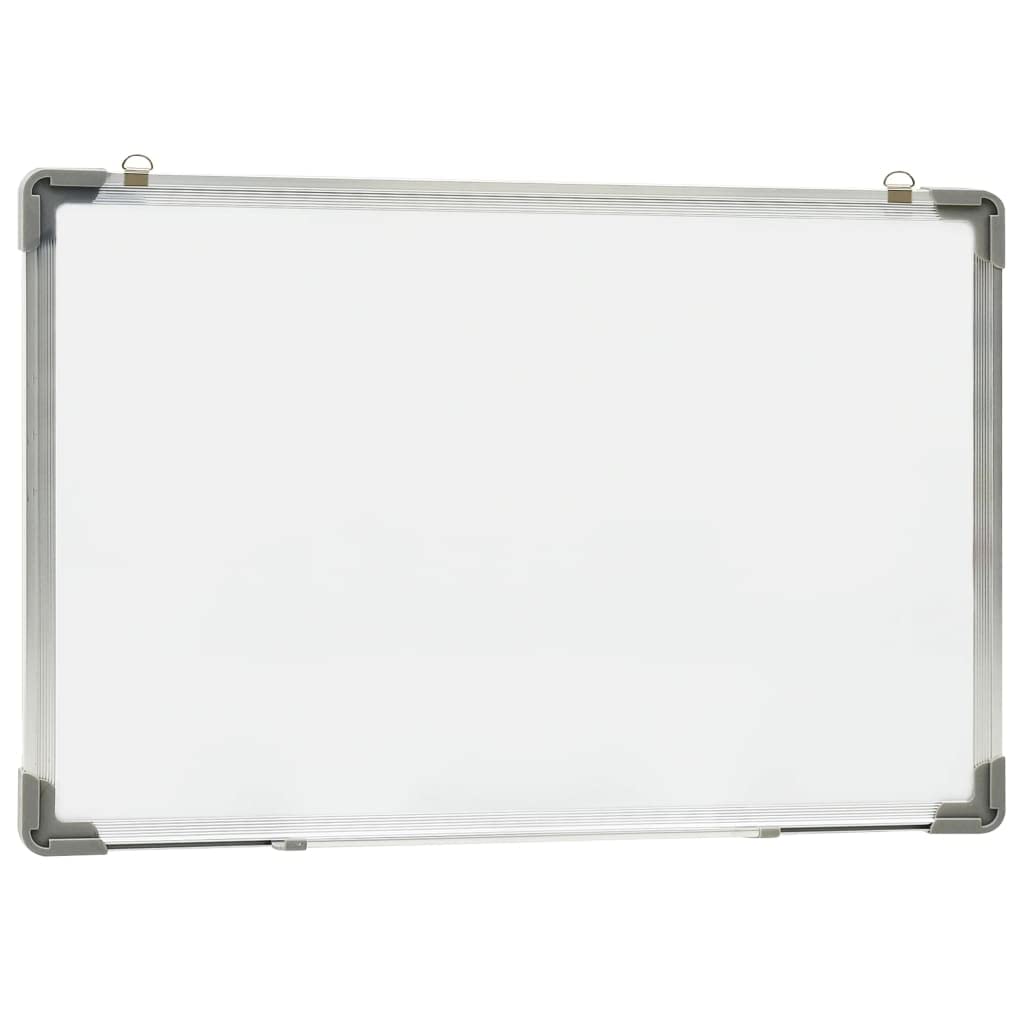 Pizarra blanca magnética blanca de 50 x 35 cm de acero con marco de aluminio, pizarra blanca para oficina, escuela, oficina en casa, incluye rotulador, borrador, imanes y material de montaje