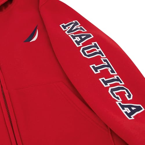 Image of Nautica Boys' Long Sleeve Fleece Full Zip Hoodie, Comfortable, Relaxed Fit