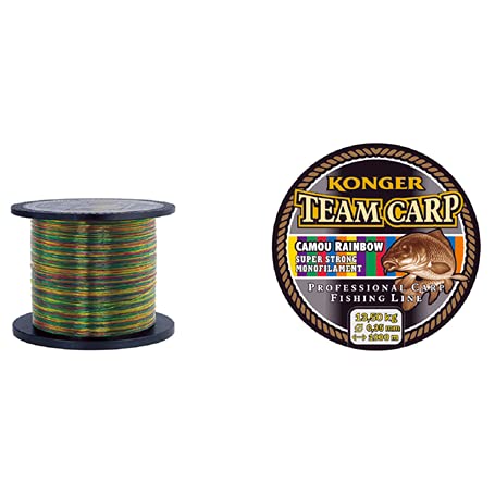 Konger Team CARP Rainbow - Filo da pesca monofilo, 1000 m, multicolore, 0,40mm / 15,30kg