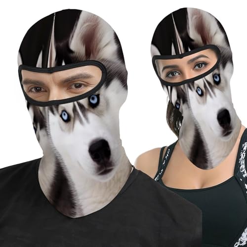 Pasamontaña térmico para hombre y mujer con estampado de perro husky, máscara facial para esquí, motocicleta y clima frío miniatura 1