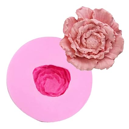 Guratapa Peony Flower Silicone Molds for Mother's Day Fondant Candy Making Chocolate Mold Desserts Ice Cube Gum Clay Biscuit Plaster Resin Cupcake Topper Mother's Day Cake Decor Moulds