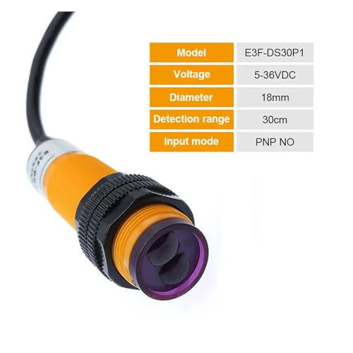 Sensor fotoeléctrico NPN E3F-DS30C4 regulable de 30cm DC5-36V 3