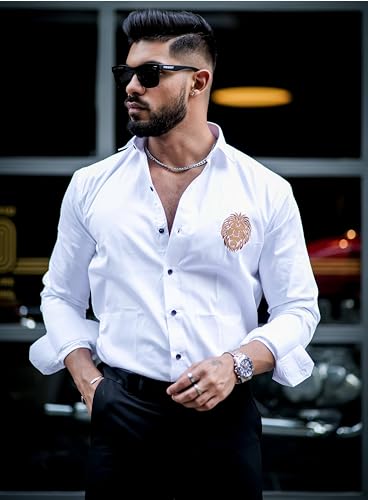Image of Foomer Green Paisley Printed Opaque Party Shirts