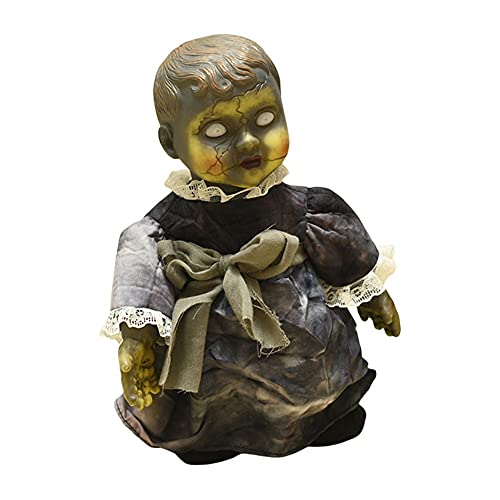 Ochine Halloween Ghost Decoration Scary Haunted House Doll Props Baby Voice Control Creepy Walking Zombie Dolls Light Up Eyes Decor Animated Doll Prop Indoor Outdoor Party Halloween Decorations #TOP14