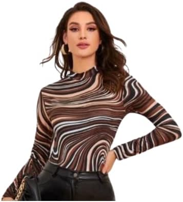 Dream Beauty Fashion Women's Full Sleeve Top Round Neck Casual Tshirt 23 Inches (BZF-Empire Top 4-P)