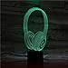 Produktbild 3D Lampe,3D Lampe Headset Dj Illlusion Musik Kopfhörer Nachtlicht Kopfhörer Bunte Schreibtischlampe Schlafzimmer Dekoration