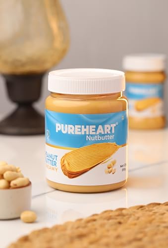 Image of Pureheart Nutbutter Creamy Peanut Butter 1000 gm | Natural & Premium Roasted Peanuts | High Protein, Rich in Fiber | Zero Trans Fats | for Tasty Breakfast & Post Workout Protein Snack