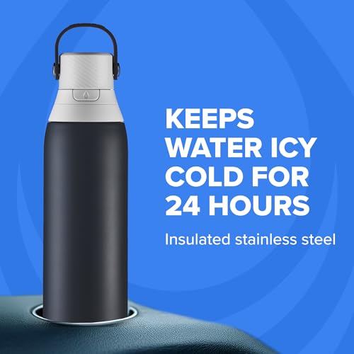 Image of Brita Stainless Steel Premium Filtering Water Bottle, BPA-Free, Reusable, Insulated, Replaces 300 Plastic Water Bottles, Filter Lasts 2 Months or 40 Gallons, Includes 1 Filter, Carbon - 20 oz