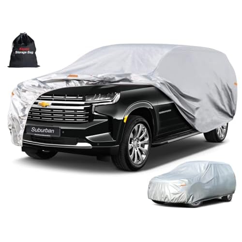 Kayme 6 Layers SUV Car Cover Custom Fit for Chevrolet Chevy Suburban (1973-2025) Waterproof All Weather for Automobiles, Outdoor Full Cover Rain Sun U