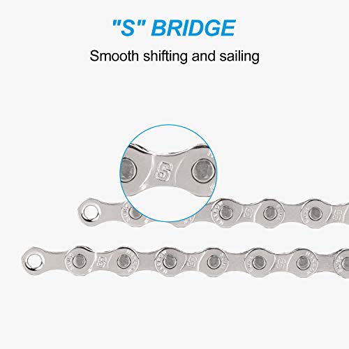 Inkesky 6/7/8 Speed Bike Chains - 116 Links - 1/2 X 3/32 Inch - Compatible With Shimano/Kmc/Campagnolo/Sram For Road & Mountain Bike #TOP2