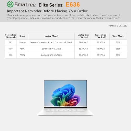 Image of Smatree Elite Laptop Sleeve for 16 inch ASUS Zenbook S16 UX5606