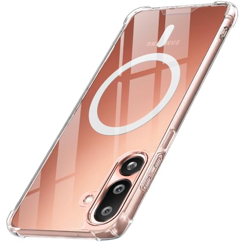 Image of TheGiftKart ShockProof Ultra-Hybrid Back Cover Case for Samsung Galaxy M36 5G / F36 5G Compatible with MagSafe | 360 Protection | Crystal Clear Hard Case for Samsung M36 / F36 5G (Transparent Bumper)