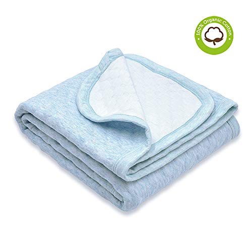 Organic Cotton Baby Blanket Warm, Breathable and Super Soft Quilted Toddler Blanket