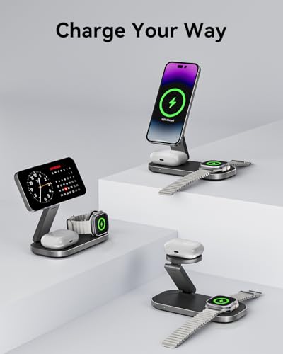 KEEPRO T8 3-in-1 Foldable Qi2 MagSafe Charging Station — view 6
