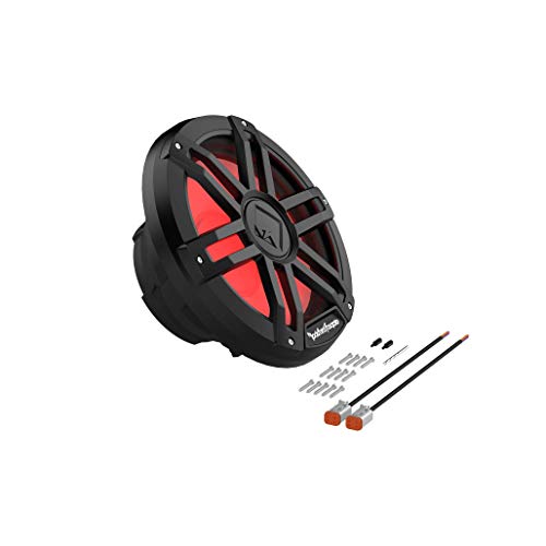 Image of Rockford Fosgate M1D4-12B Color Optix 12 inch DVC 4-Ohm Multicolor LED Lighted Marine Subwoofer - Black