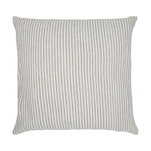 Moudja Throw Pillow Covers – Pure Indian Linen Pillow Covers 20X20 Inch – Luxurious Boho Pillow Covers With Unique Striped Design – Invisible Zipper – Comfortable Pillow Case Made In India #TOP5